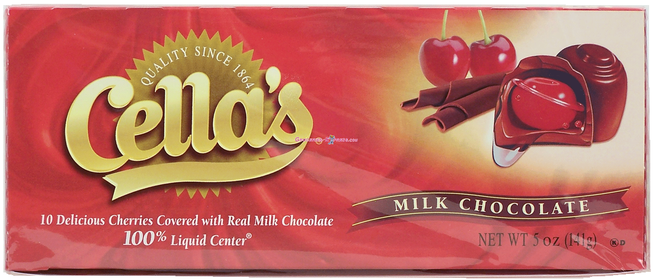 Cella's&nbsp;&nbsp;10 delicious cherries covered with real milk chocolate, 100% liquid center Full-Size Picture